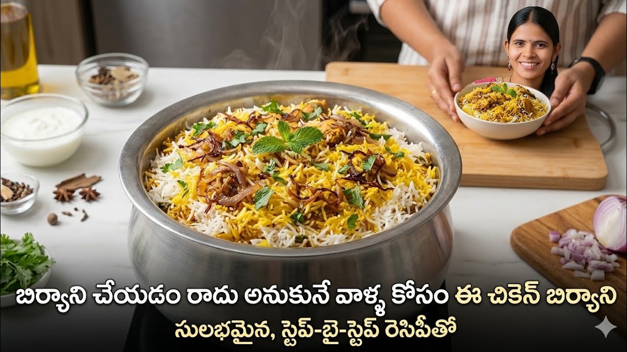 బిర్యాని చేయడం రాదు అనుకునే వల్ల కోసం ఈ చికెన్ బిర్యాని #plz#subscribe mychannel 