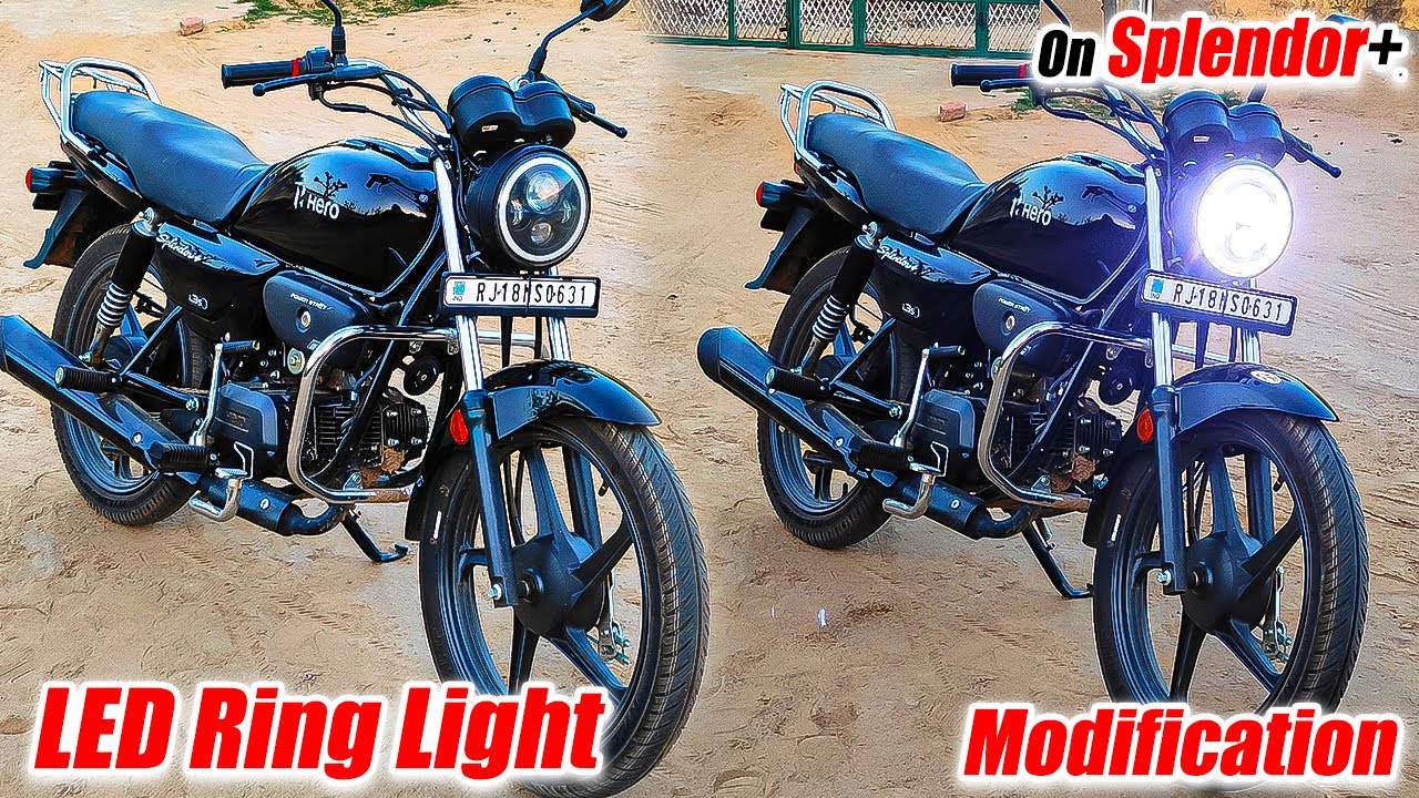LED Ring Light Installation on Hero Splendor Plus - splendor plus headlight modification