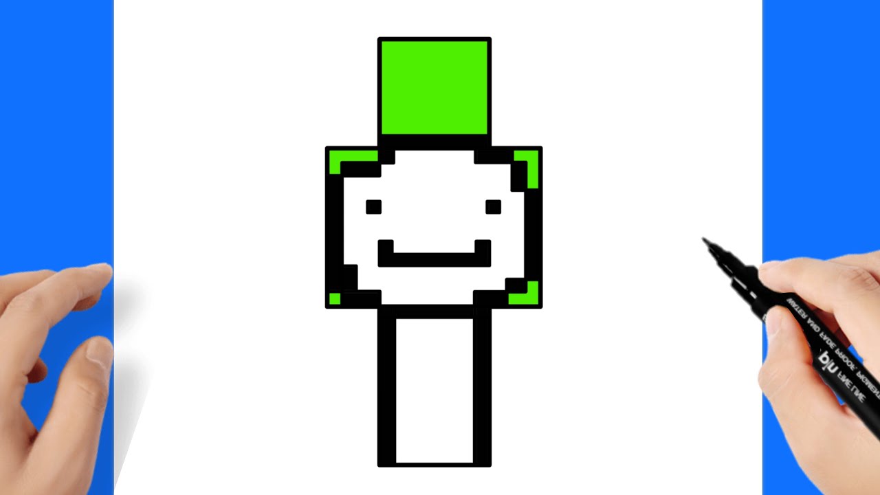 Como dibujar a Dream de Minecraft