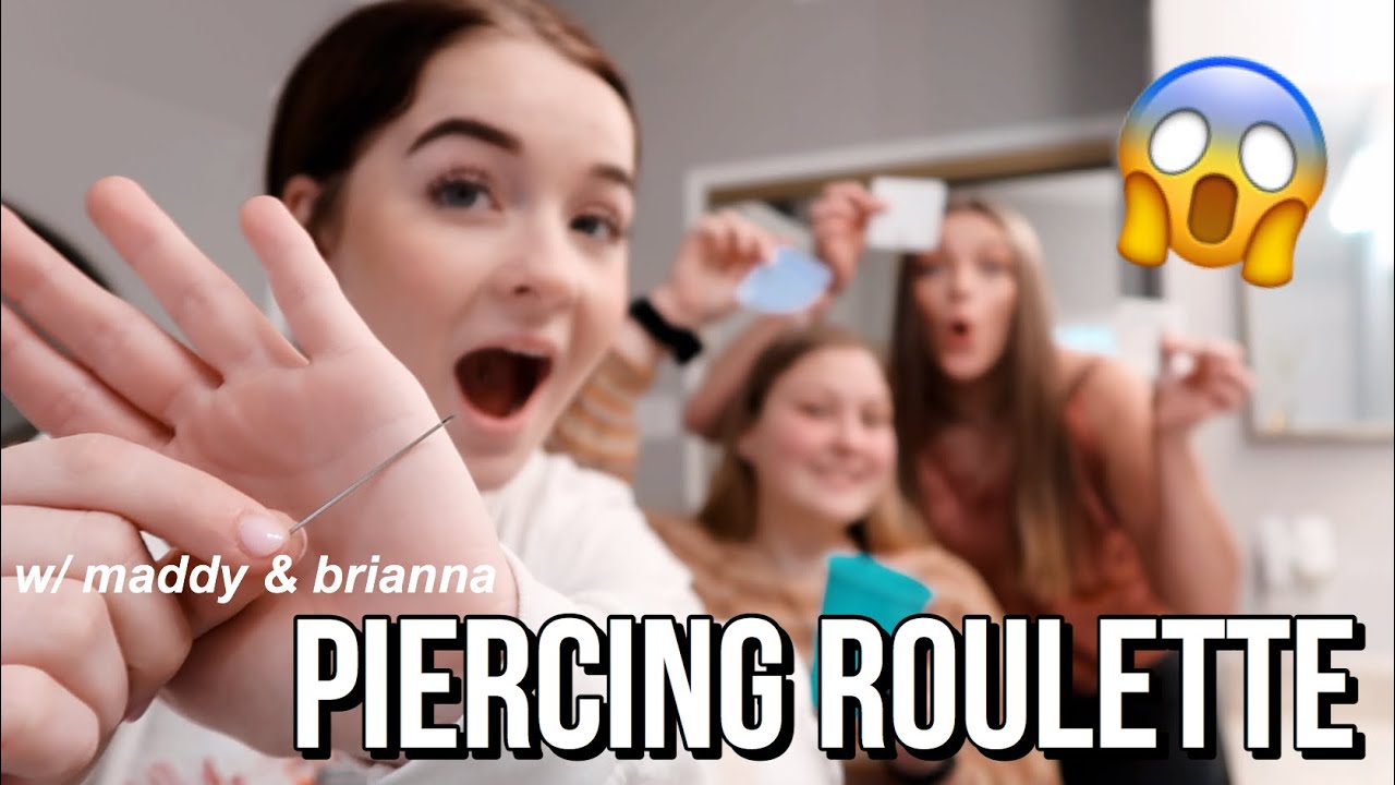 playing piercing roulette w/ maddy & brianna 😱