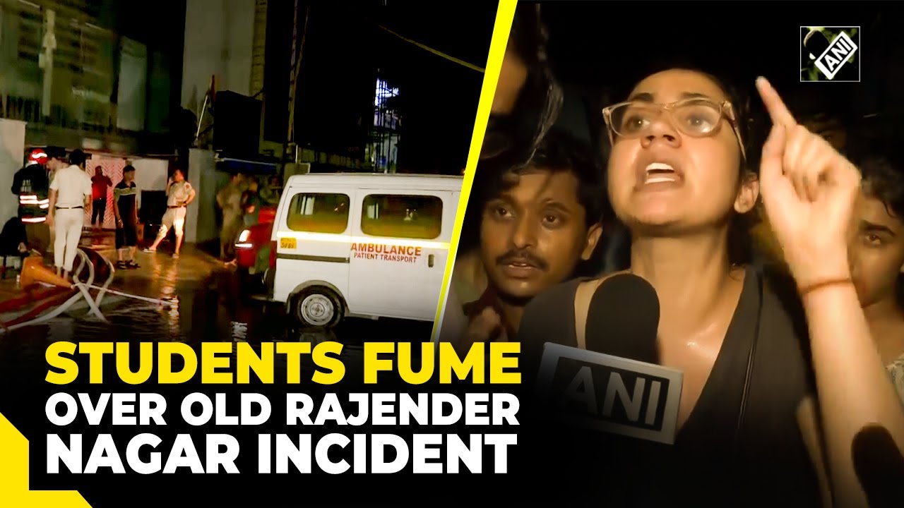 Students hold protest against Delhi govt over death of 3 students in Old Rajender Nagar Incident
