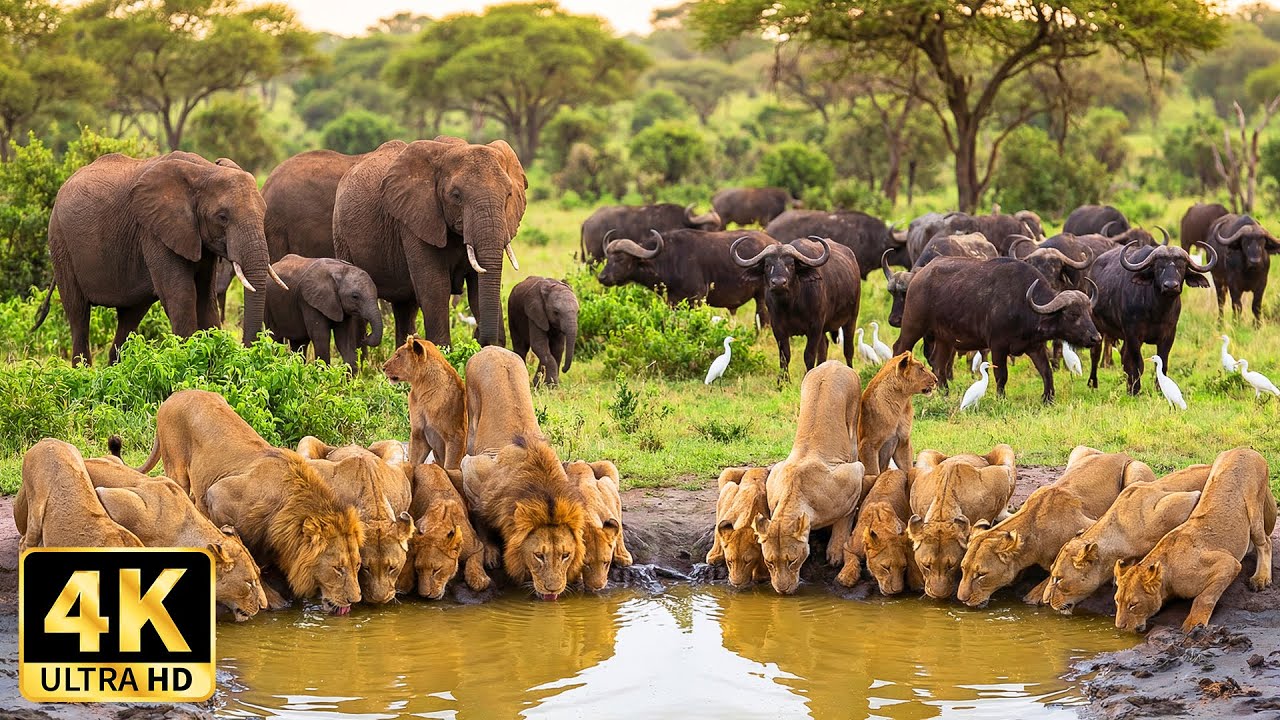 African Wildlife 4K | Amazing Animal Encounters with Relaxing Piano Nature Sounds