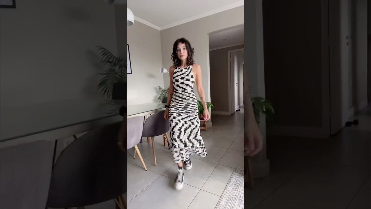 Aprenda a fazer esse vestido de croch&ecirc; que troca de cor sozinho #crochet #moda #croche #tutorial
