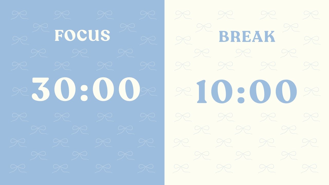 30/10 Pomodoro Timer – 2 Hours Study | No Music | Deep Focus | Study with me