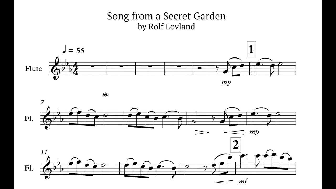Song from a Secret Garden by Rolf Lovland - flute play-along