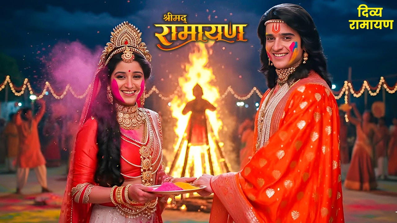 माता सीता और श्री राम ने खेली हनुमान के संग होली 🌈💖 | #ramayan #holispecial #holikadahan #holi2026