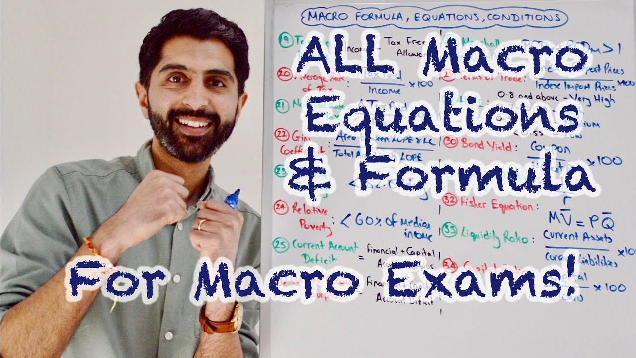 Macro - ALL Formula, Equations & Conditions Needed for Macro Exams!