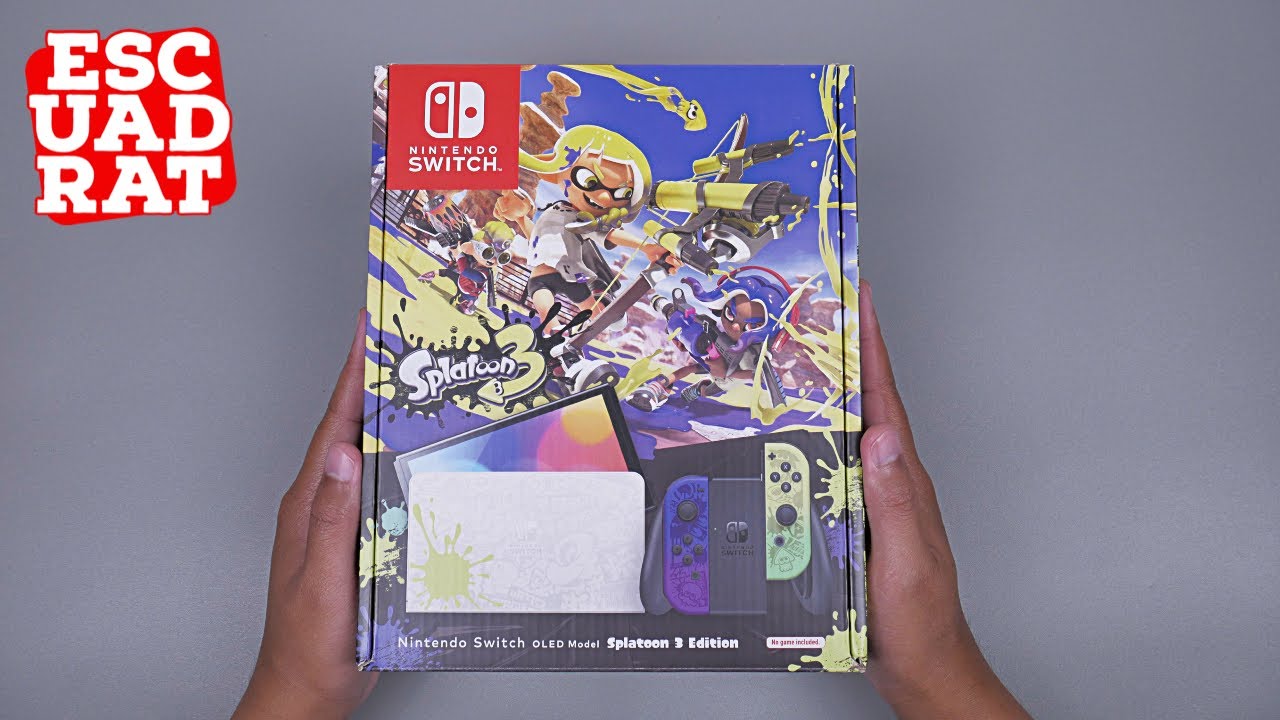 Распаковка модели Nintendo Switch OLED: Splatoon 3 Edition (Россия)