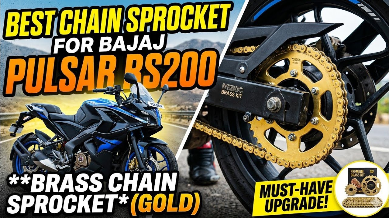 Best chain sprocket for RS200🤩🙌🏻🔥|| Brass chain Spocket for Pulsar RS200 ⛓️#brasschainsprocket 