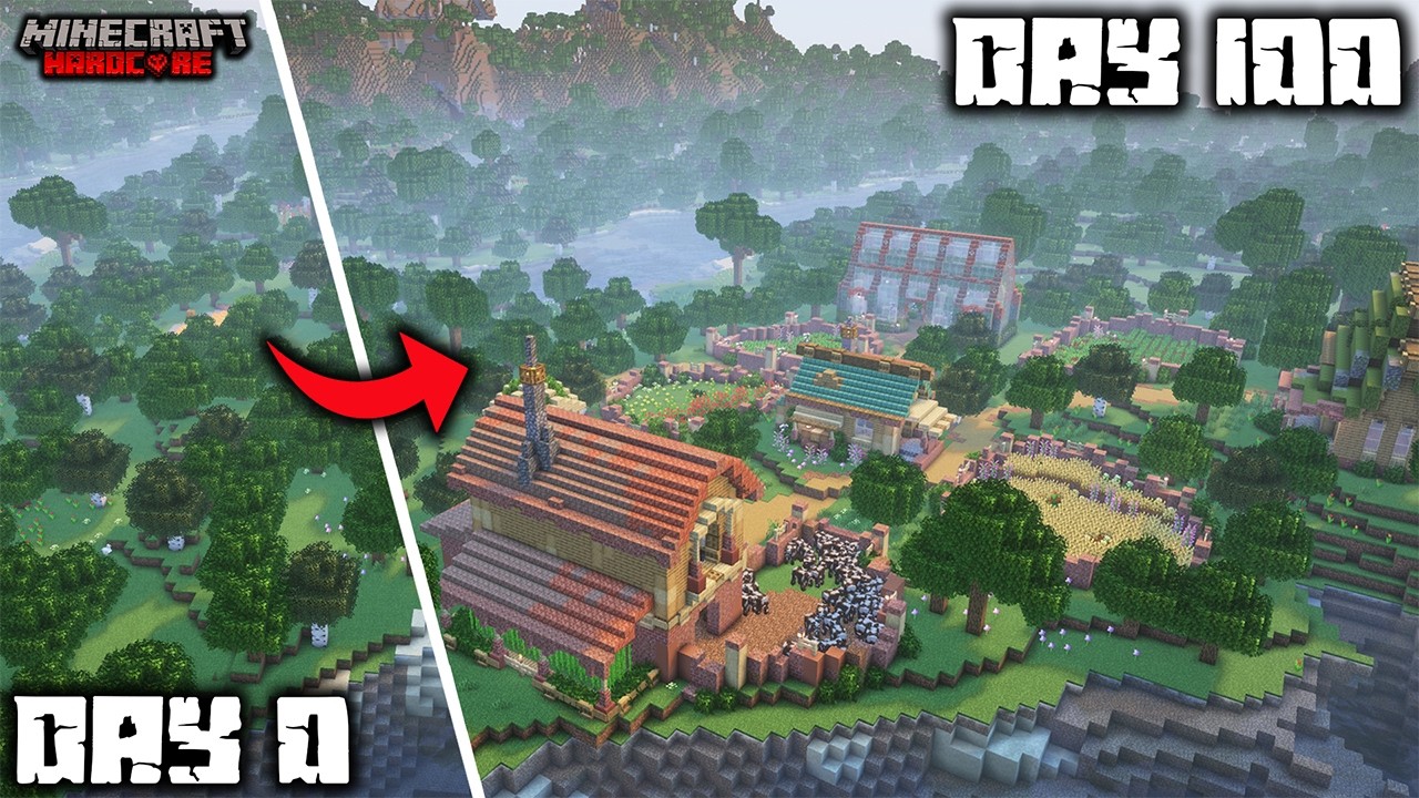 I Tried to Survive 100 Days in an INFINITE FLOWER FOREST in Hardcore Minecraft!