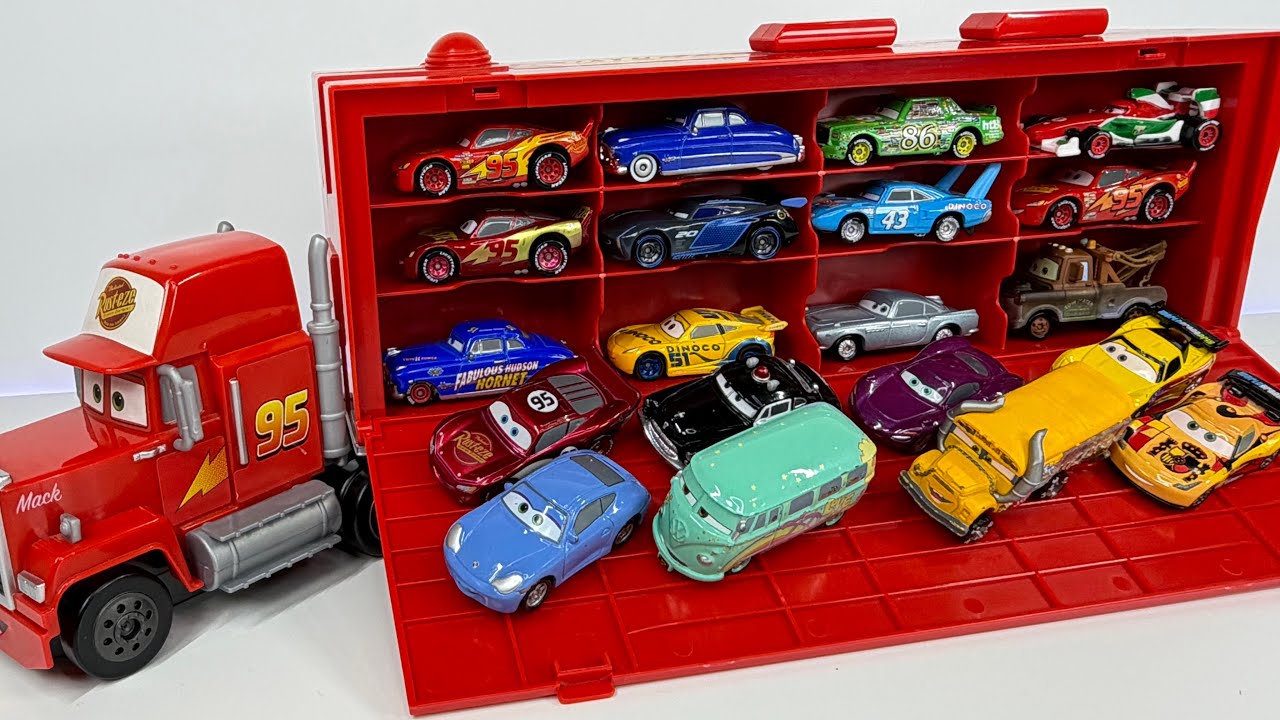 ASMR Organizing 24 Disney Pixar Cars Tomica into Mack Hauler | McQueen, Mater & Friends
