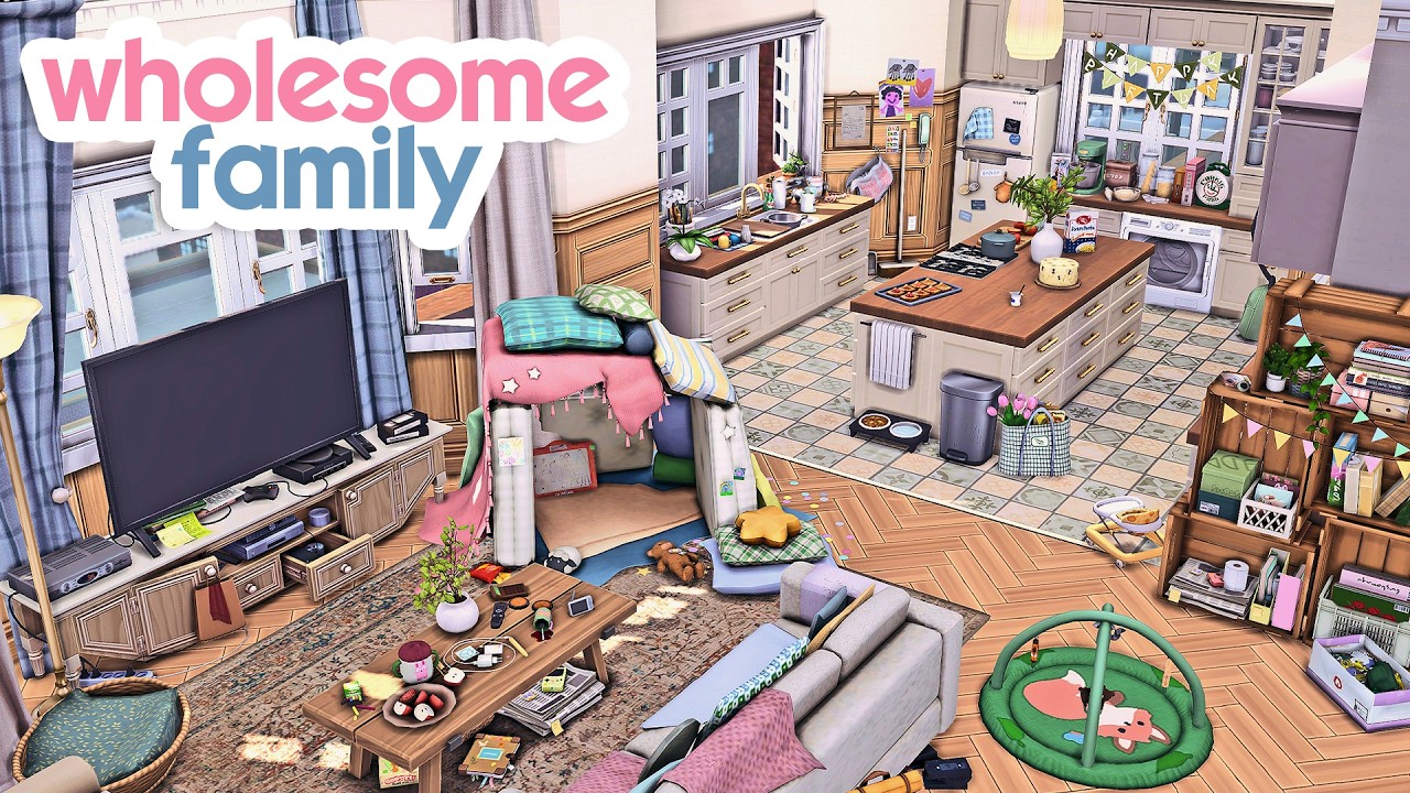 Huge Wholesome Family Apartment | The Sims 4 Speed Build