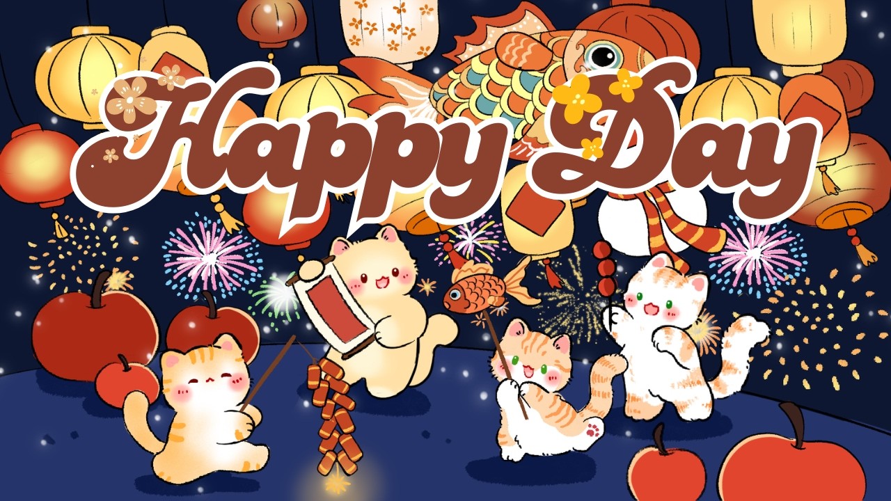Happy Day Lofi 🎉✨3 Hr Songs 🎏🏮LUCKY YEAR🍀✨cute & relaxing music ☀️ Make Your Day Better