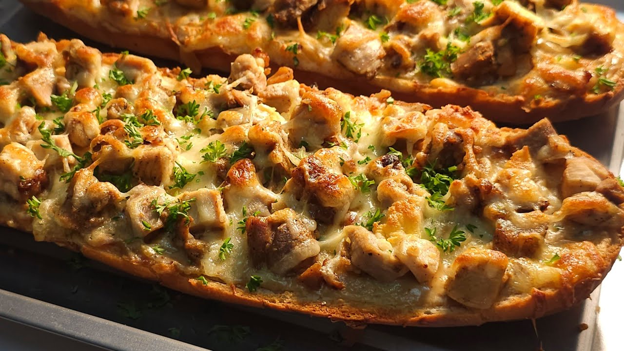 Chicken Alfredo Garlic Bread | How to Make Chicken Alfredo Garlic Bread | Cook with Judy and Flo