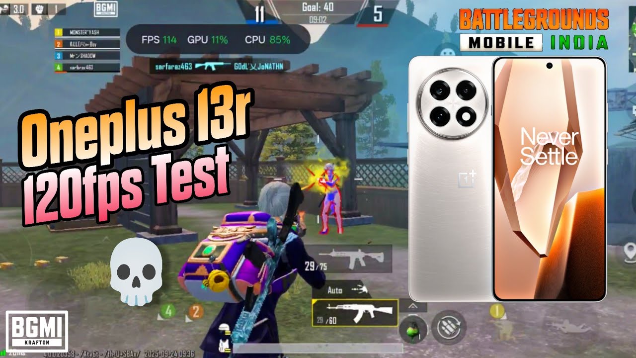 oneplus 13r - 120 fps test bgmi 😱 Best Allrounder phone under 40k ❤️ Performance Beast 🫡