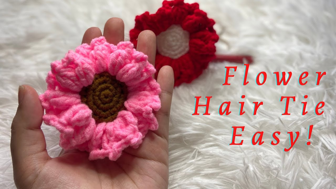Crochet Tutorial : Hair Tie Flower Motif