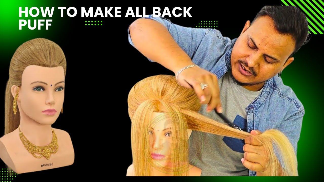 How to make all back puff hairstyles / All back puff kaise banaye / wedding hairstyle for bridal
