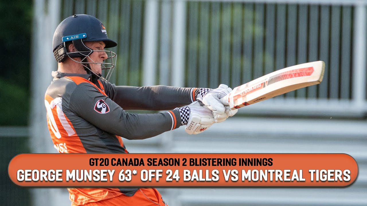 GT20 Canada, сезон 2, блестящие иннинги | Джордж Манси 63* с 24 мячей против «Монреаль Тайгерс»