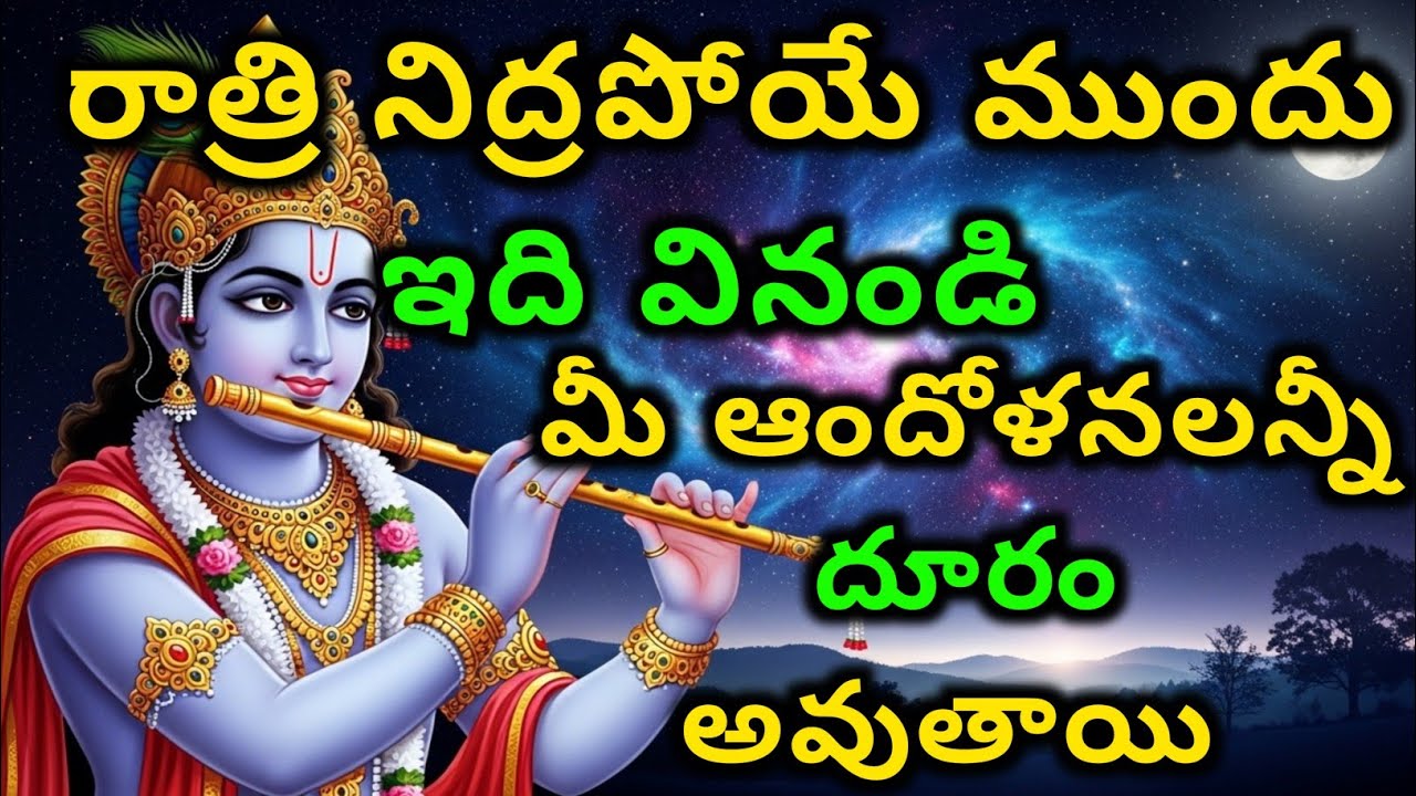 రాత్రి నిద్రపోయే ముందు ఇది వినండి, మీ ఆందోళనలన్న| gita in telugu | krishna updesham | #telugugita