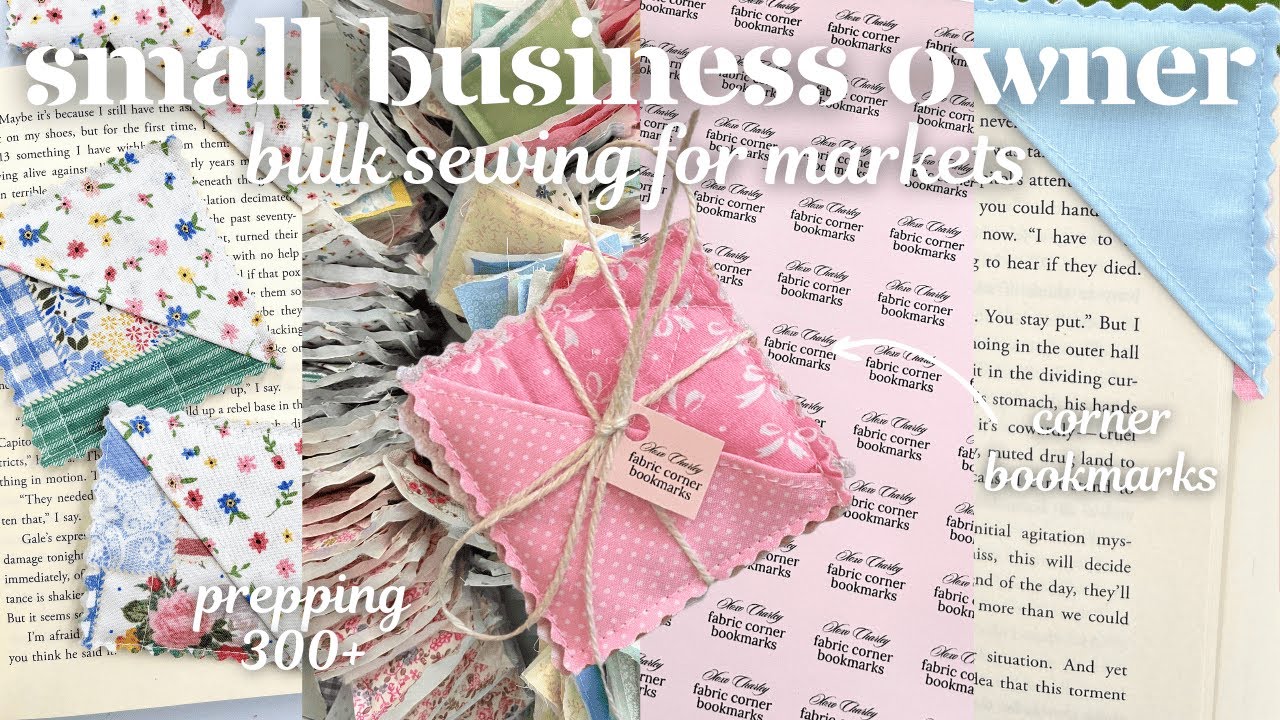 BULK SEWING for market season!🧵🛍️⭐️ // sewing 300+ corner bookmarks for my small business markets!