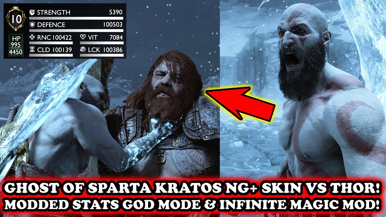 Kratos Ghost Of Sparta Skin VS Thor [GOD MODE & INFINITE MAGIC MOD BUILD] God Of War Ragnarok PS5