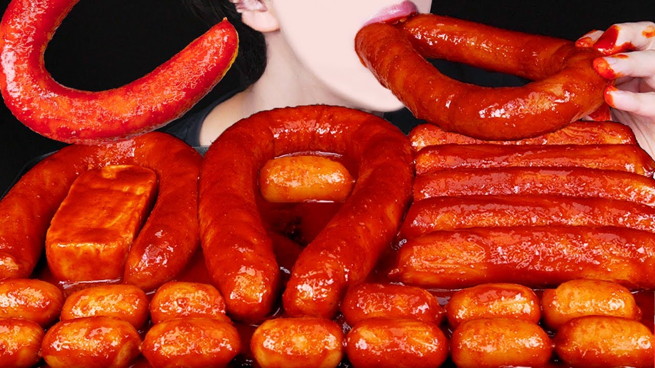 ASMR SPICY KIELBASA SAUSAGE PARTY SPAM COOKING MUKBANG 소세지 스팸 먹방 辛い ソーセージ スパム 咀嚼音Sosis EATING SOUNDS