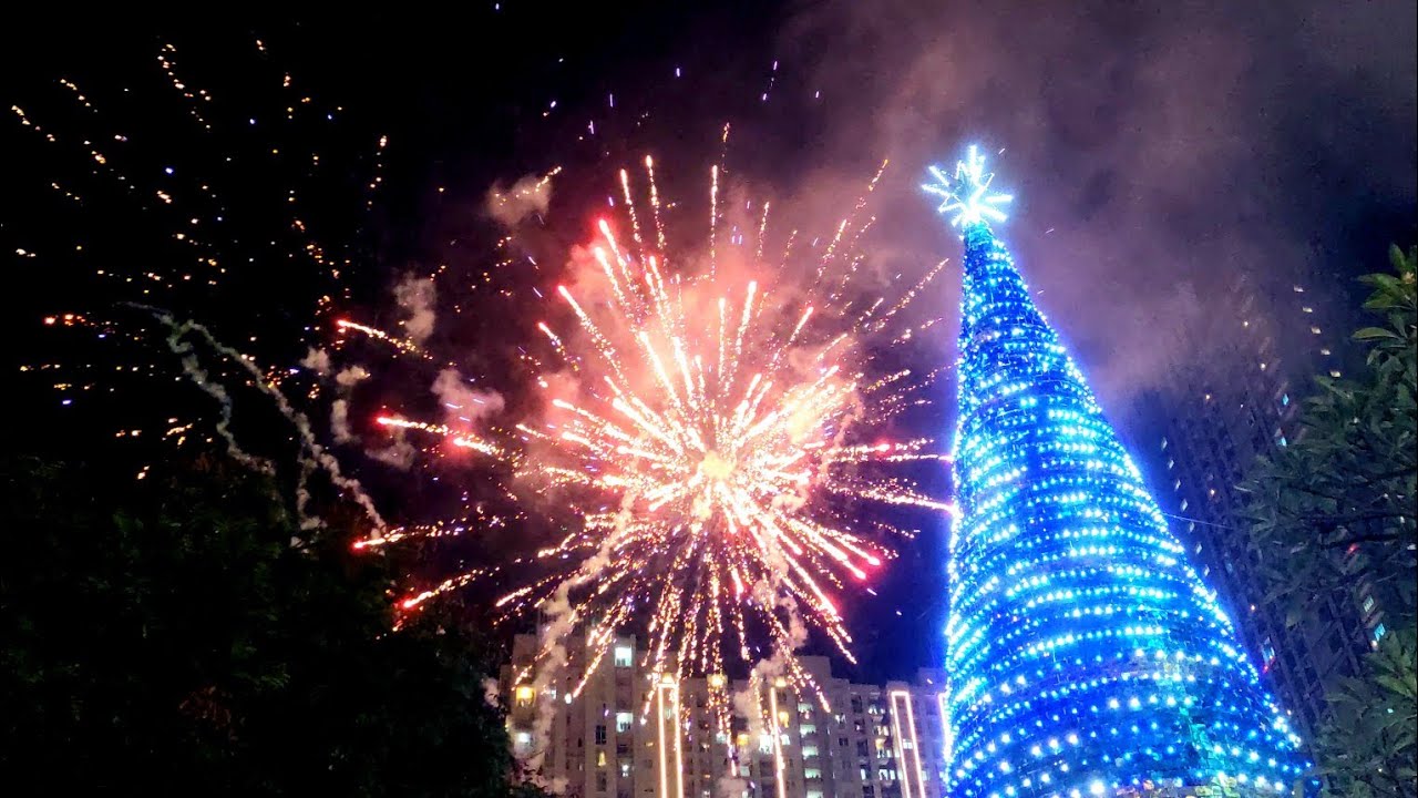 New Year Fireworks at Central Park Jakarta, Indonesia - Sun, 1 Jan 2023