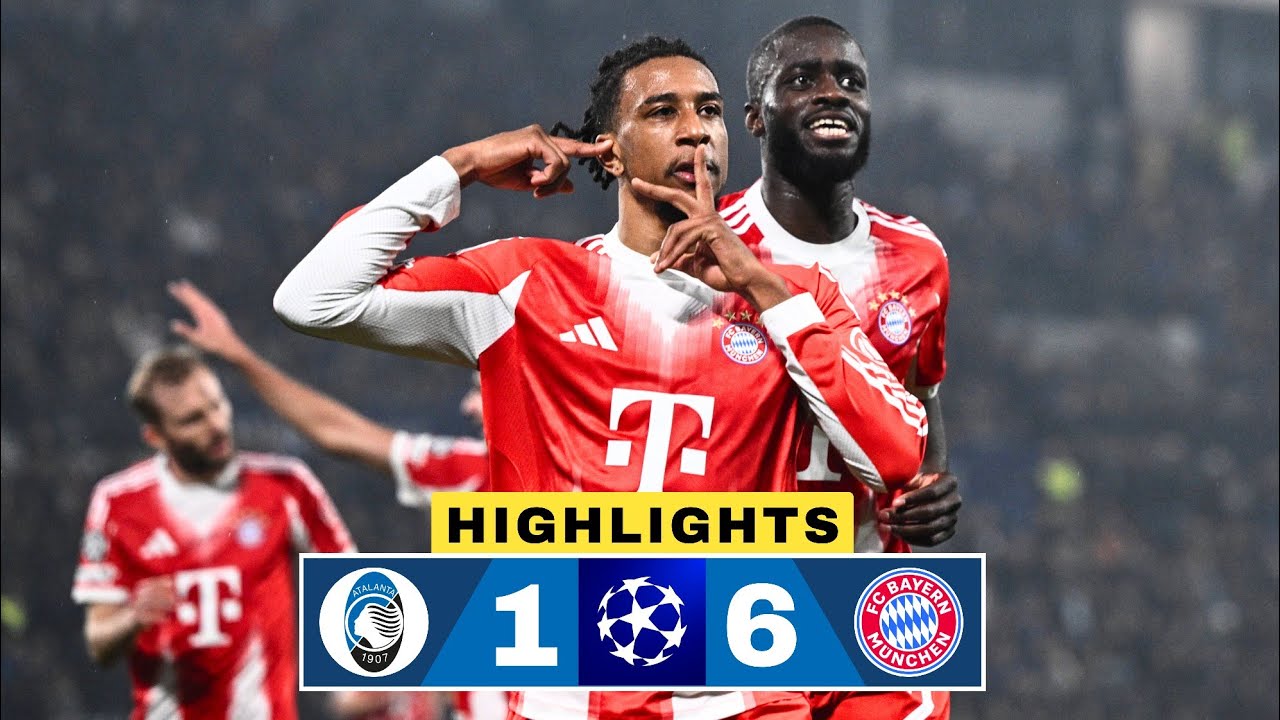 Atalanta vs Bayern Munich 1-6 Highlights | Jamal Musiala Goal | UCL 2025-26 Highlights | Olise Brace