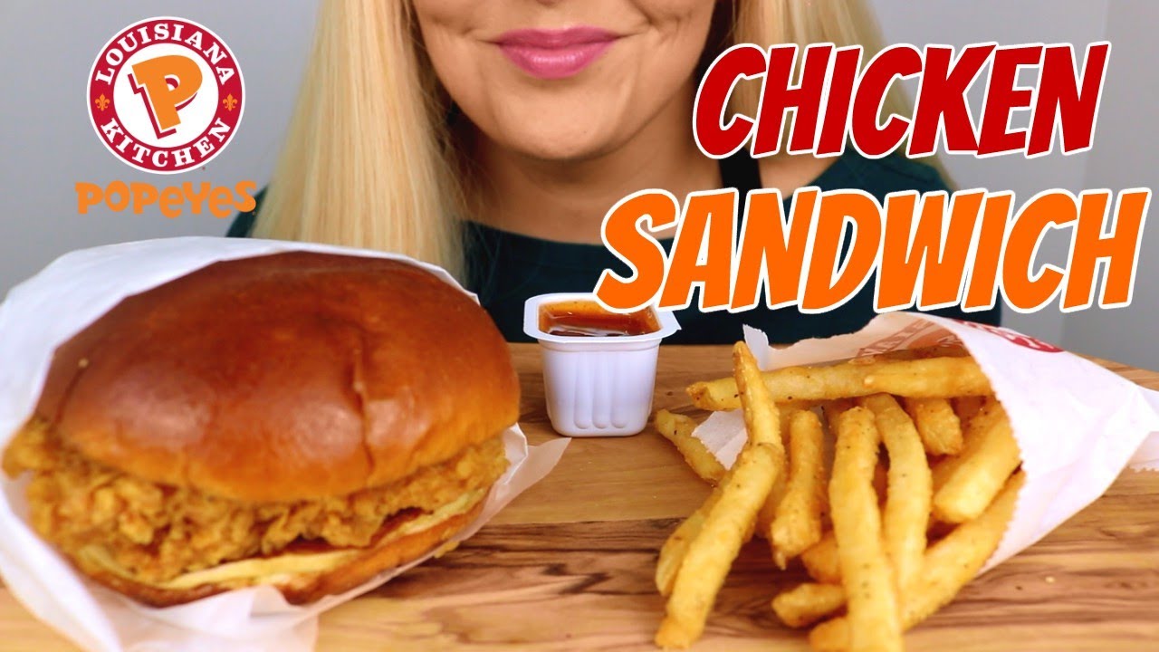 POPEYES CHICKEN SANDWICH AND FRENCH FRIES ASMR MUKBANG (NO TALKING)