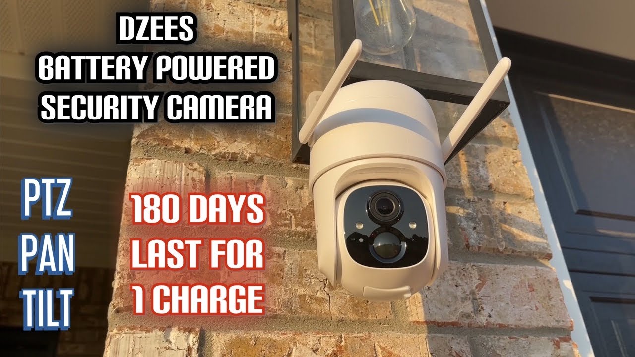 Dzees Wireless Security Camera Outdoor WiFi, Siren Alarm, Battery Powered, 360&deg; PTZ Camera