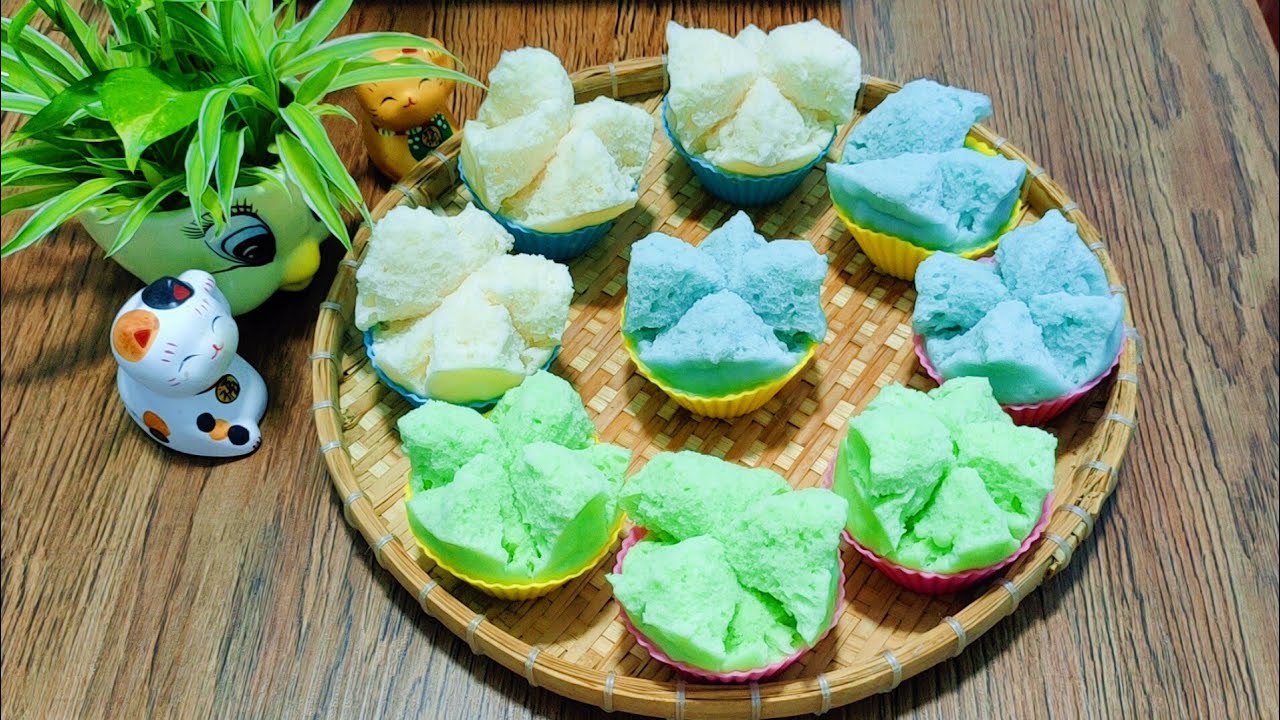 Mon chay Ngon| Cách làm bánh bông lan hấp thuần chay không trứng đơn giản ai cũng làm được|Tomu Food