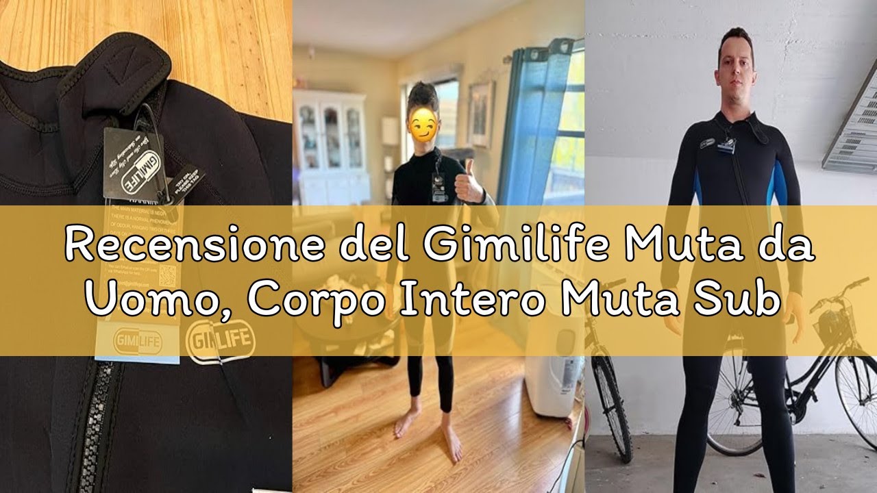 Recensione del Gimilife Muta da Uomo, Corpo Intero Muta Sub Uomo, Muta in Neoprene da 3mm Muta da Su