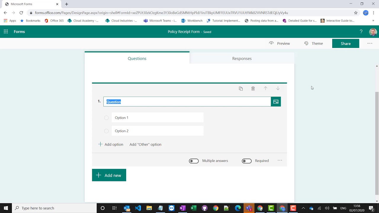Policy Acknowledgement Receipt using Microsoft Forms