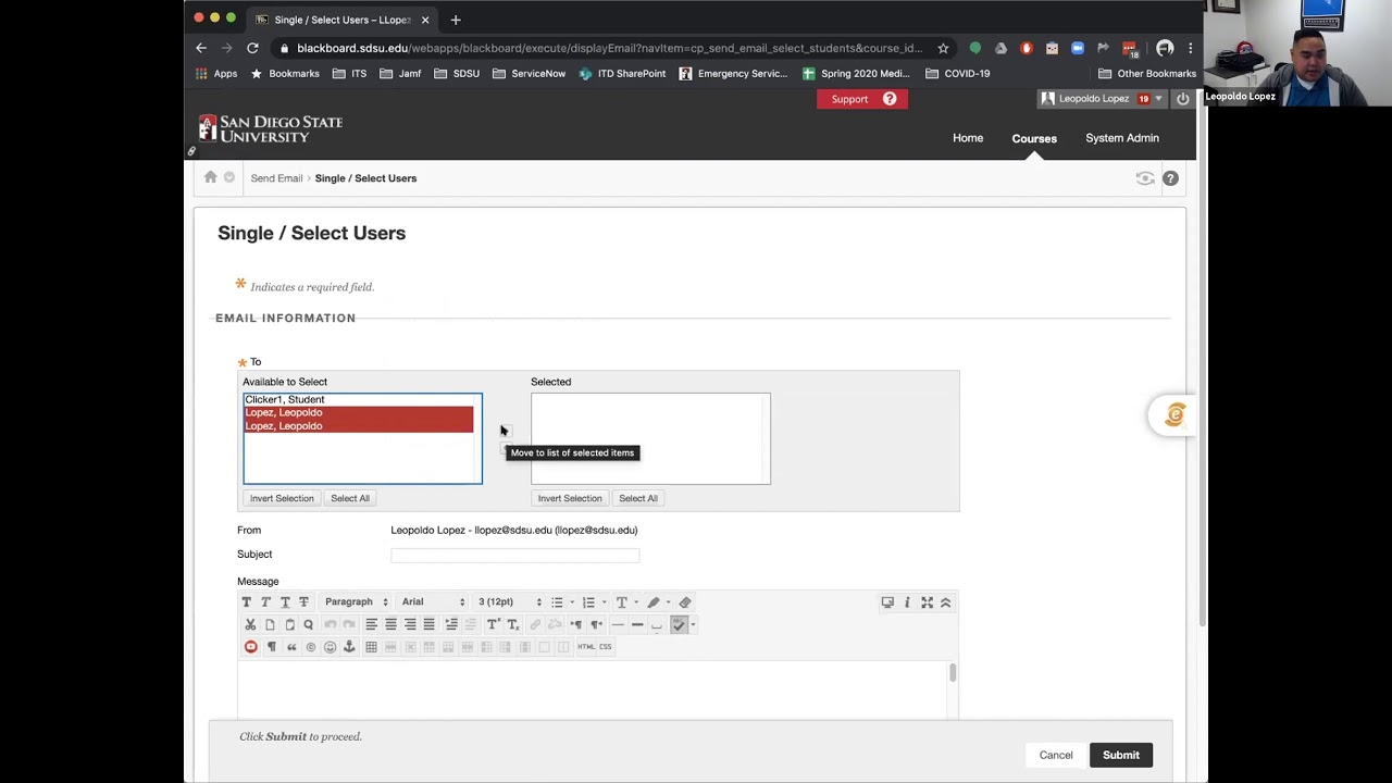 How Do I Send a Direct Email to a Single Student or Group of Students in My Class?