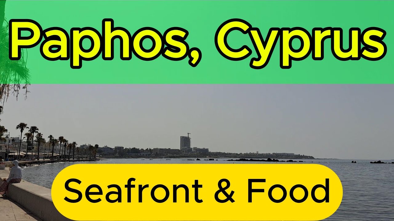 Paphos Harbour Seafront and Food | Beautiful Cyprus Sunset | Walking 4K UHD #paphos