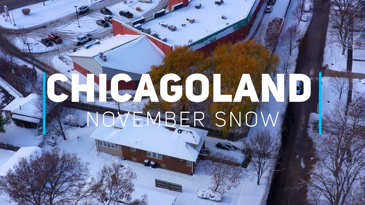 Record snowiest November day in Chicago - Northwest Suburbs by drone