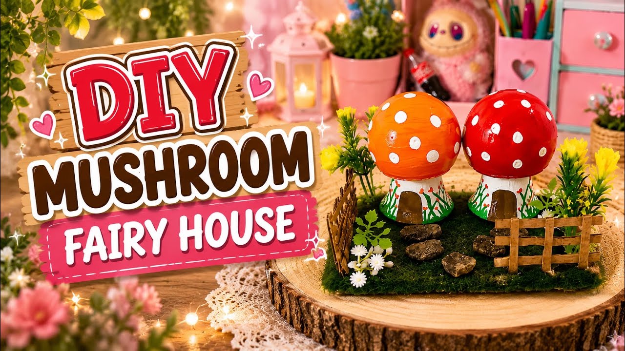 DIY LED Bulb Mushroom House| diy mushroom Fairy house