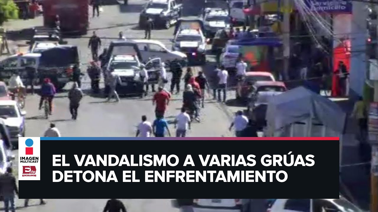 Trifulca y disparos entre taxistas y policías en Ecatepec deja un muerto