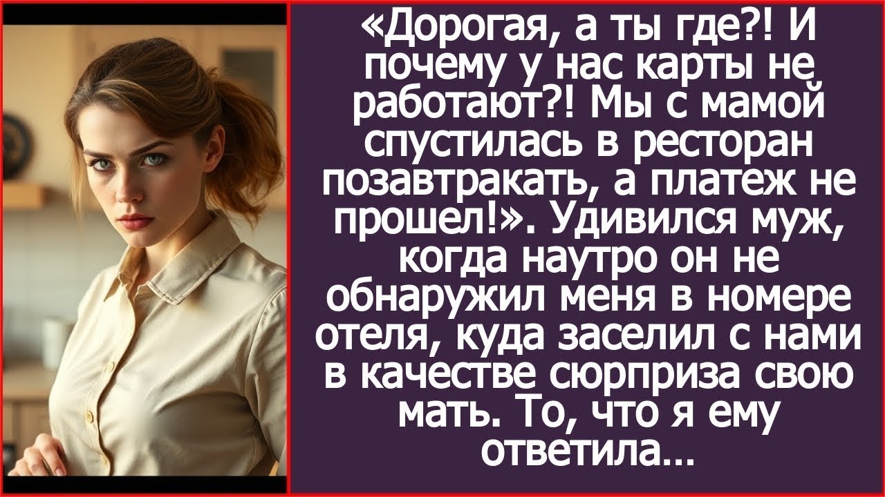 Дорогая, а ты где?! И почему у нас карты не работают?! Удивился муж., когда не обнаружил меня утром