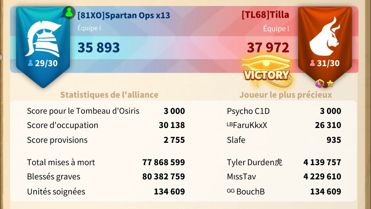 Rise of kingdoms ark of Osiris 1981 team B vs 1568 team A  30 novembre 2025