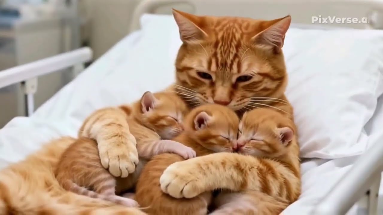 Three beats under one heart. A cat became a mother: a touching story about love for kittens❤️ 🌸 🐾