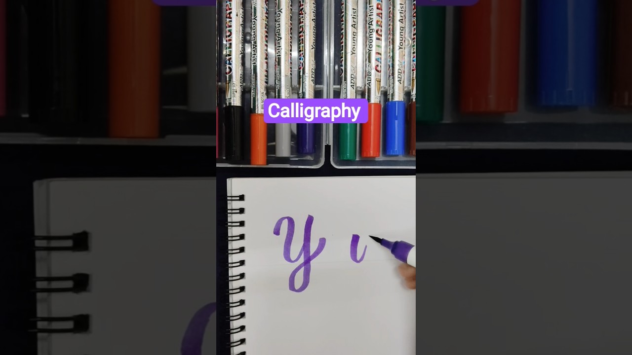 Modern Brush Lettering - Letter Y Calligraphy Tutorial.💜#calligraphy #ElegantScripts #lettering