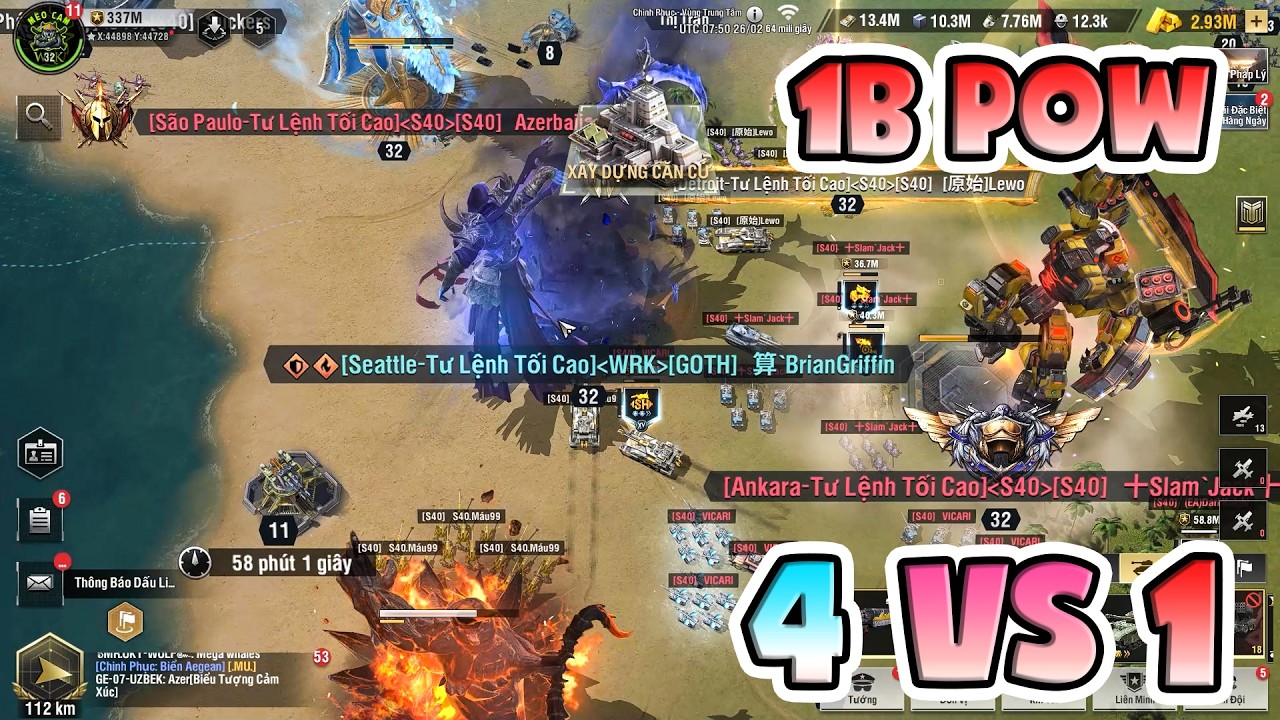 Warpath Aegean Sea  | OMG! B2B 1B POW 1 VS 4 Great defense  |  Highlight combat