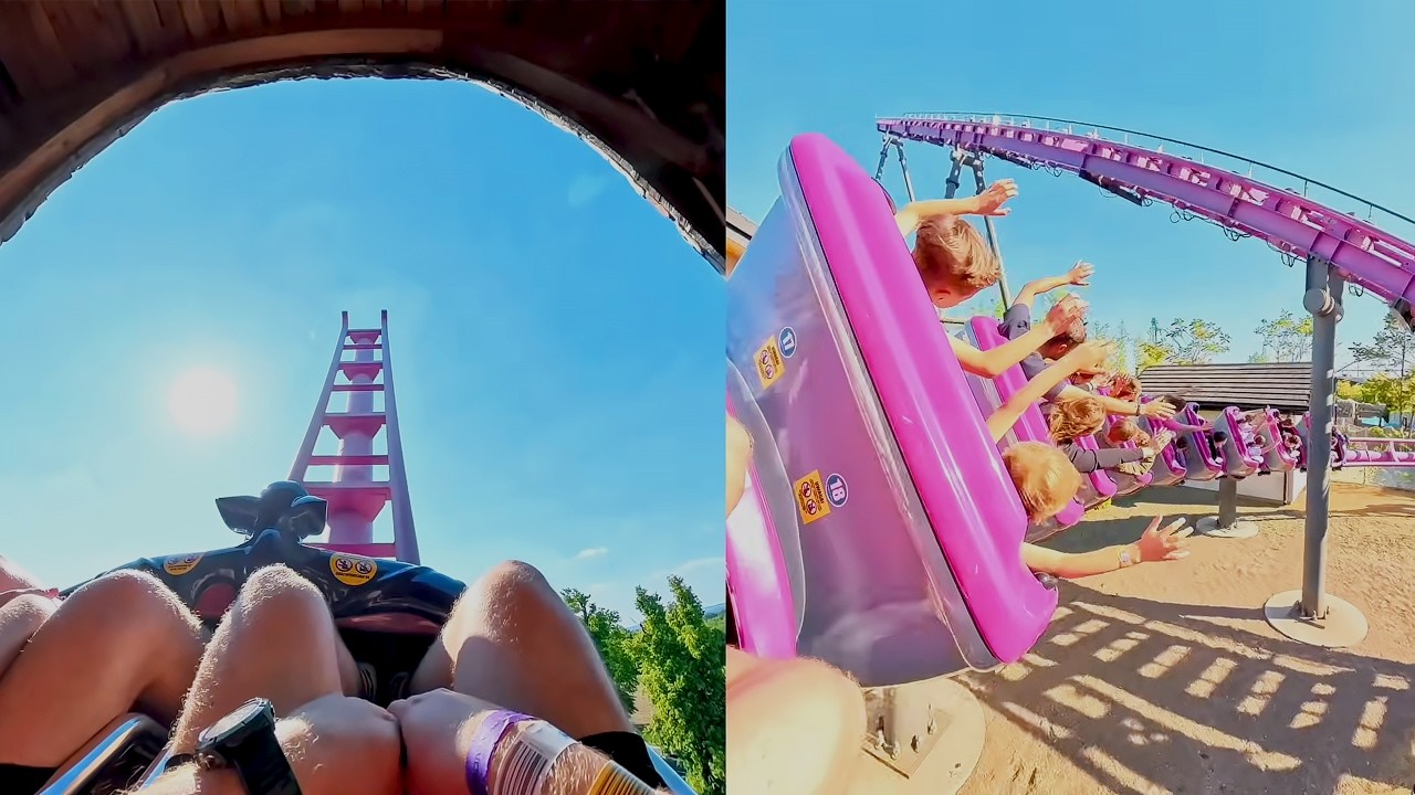 Boomerang Prz&oacute;d vs Tył - Energylandia 2025 (4K) (POV) (Zator, Polska) Insta360 X5