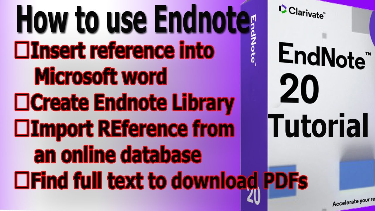 Как использовать Endnote 20 ll Учебное пособие по Endnote
