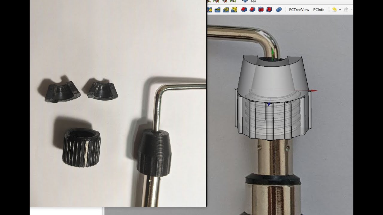 Fix broken nut with FreeCAD and 3D printer. Removed Image workbench in FreeCAD