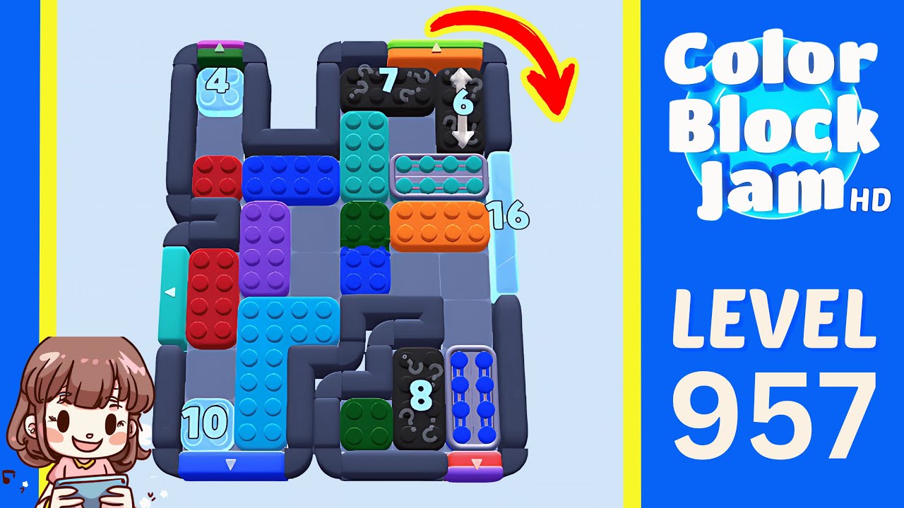 Color Block Jam Level 957 Solution Walkthrough