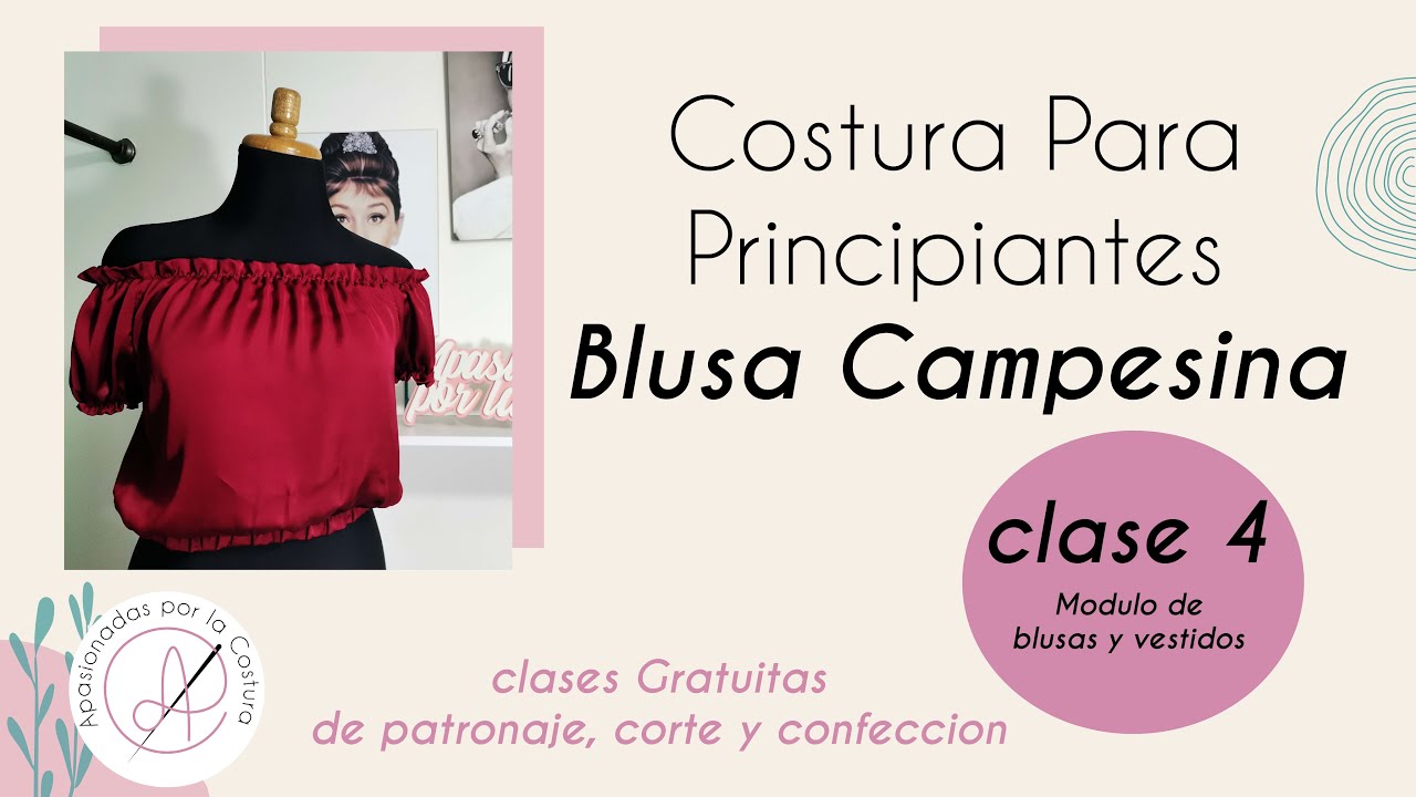 BLUSA CAMPESINA fácil y practico /Curso de costura para principiantes #apasionadasporlacostura