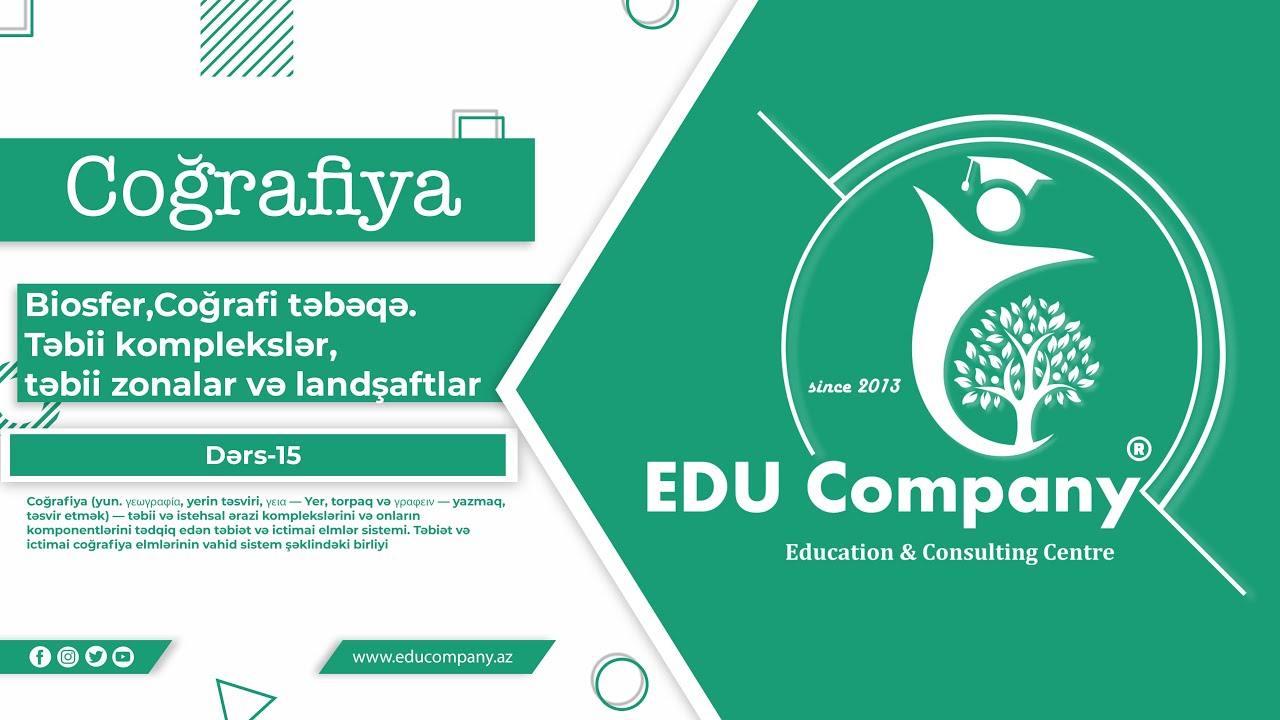 15#Coğrafiya.Biosfer,Coğrafi təbəqə.Təbii komplekslər,təbii zonalar və landşaftlar