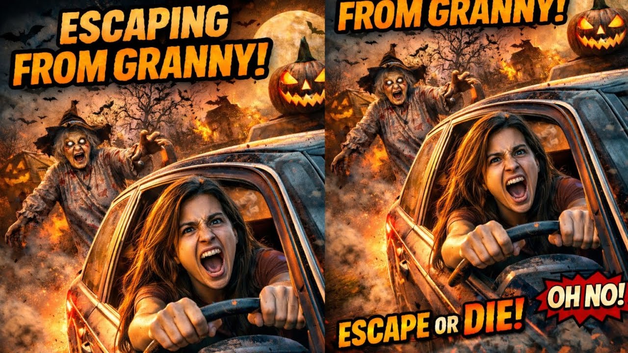 She was right behind my car…I thought I escaped… but Granny NEVER gives up.Halloween night became 